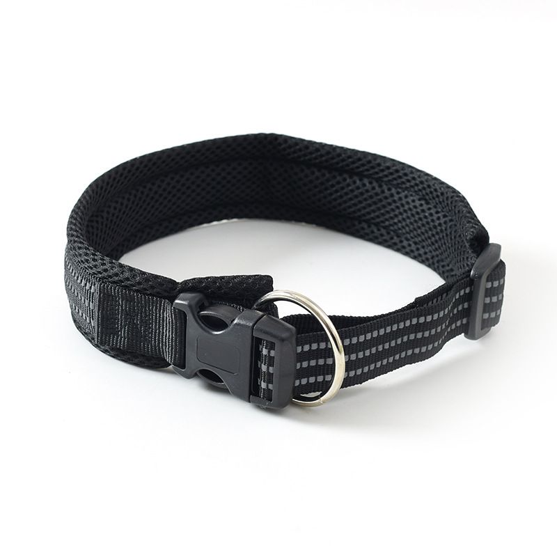 Neues atmungsaktives, gewebtes Haustierhalsband aus Nylon mit praktischer Schnalle und verstellbarem, weichem Hundehalsband_voghion.com