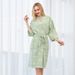 Spring And Summer Thin Women's Cotton Bathrobe Double Gauze Jacquard Couple Nightgown Home Nightdress Pajamas_voghion.com
