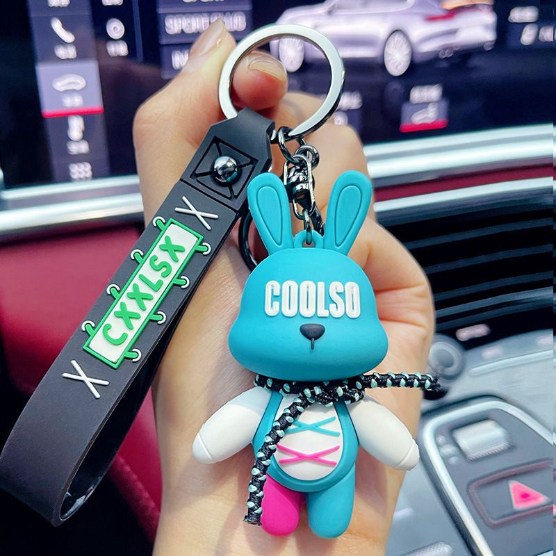 Creativo, alla moda, alla moda, con cordino, a forma di coniglio, per donne, simpatico e squisito portachiavi per auto, zaino, ciondolo, regalo._voghion.com