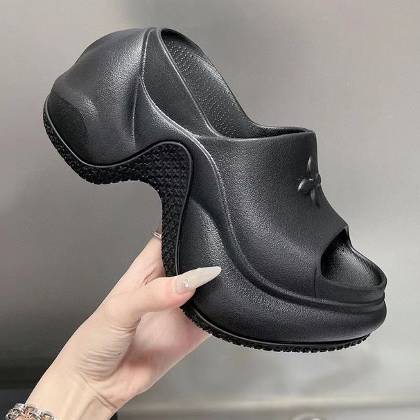 2026 Cross Top Version 9cm Flower Thick Sole Slippers For Women Summer Outdoor Fashion New Platform Height Increasi_voghion.com