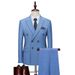 Man's clothing double-breasted three-piece business Men's casual suit bridegroom's best man's wedding dress_voghion.com