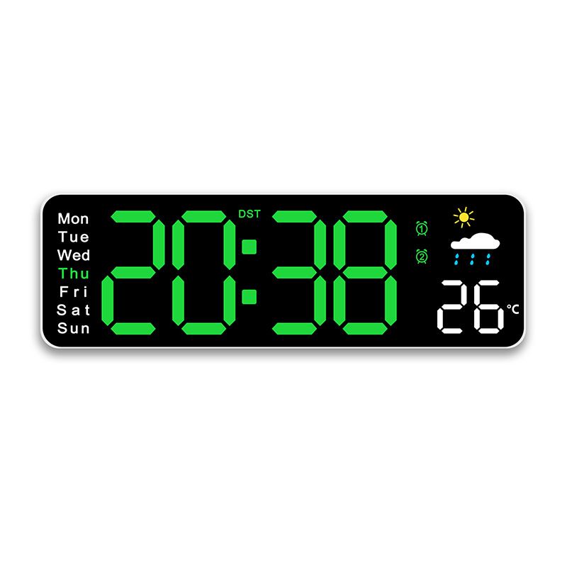Orologio da parete multifunzionale con visualizzazione della temperatura e allarme per soggiorno creativo 6656_voghion.com
