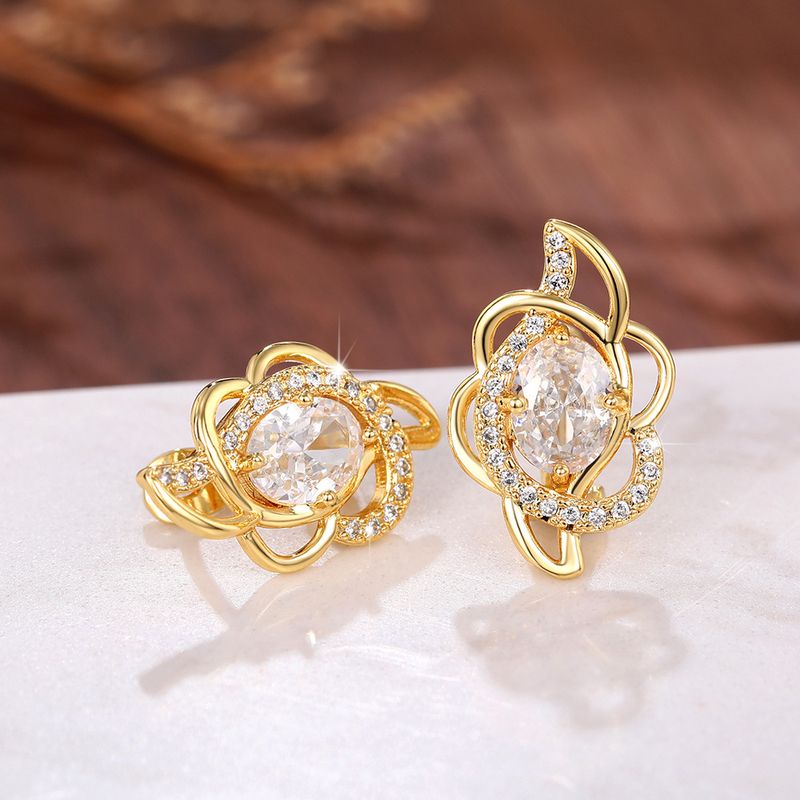 Cao Shi, orecchini in zircone più venduti in Giappone e Corea del Sud, orecchini con fibbia a forma di fiore alla moda, orecchini da donna alla moda per pendolari_voghion.com