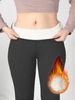 Leggings a vita alta foderati in pile per donna - Pantaloni da yoga termici invernali con comfort elasticizzato, collant da allenamento morbidi e caldi in nero, grigio scuro_voghion.com