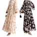 Women's Clothing Muslim women's clothing new chiffon flower print long fashionable and elegant dress_voghion.com