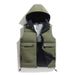 Men's Detachable Hood Vest – Lightweight Graphene-Infused Polyester Puffer Gilet With Zipper Closure & Utility Pockets (Slim Fit)_voghion.com