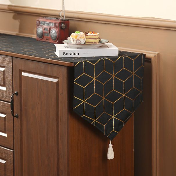 Chemin de table brodé - Chemin de table décoratif en feuille d'or et broderie florale pour table basse, table à manger et buffet_voghion.com