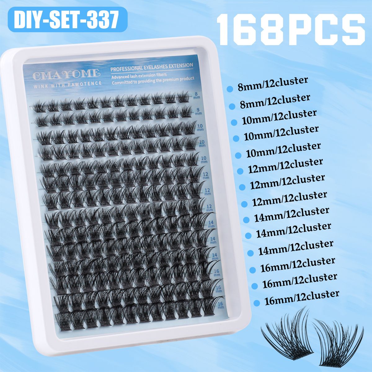 Cílios postiços de cluster único, curva C segmentada, faça você mesmo, cílios postiços de 8 a 16 mm, simulação natural, adequados para iniciantes em enxertia de cílios_voghion.com