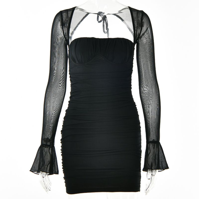Autumn and winter trendy women's dress Fashion sexy hot girl long-sleeved high waist hip skirt_voghion.com