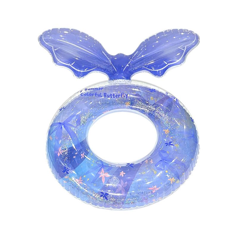 Kids Inflatable Swim Ring With Glitter Petals - Thickened Eco-Friendly PVC Pool Float For Beginners (Cartoon Design Non-Toxic Max 60lbs)​_voghion.com