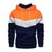 Men's Color-Block Hoodie | Oversized Fleece-Lined Pullover With Side Pockets | Streetwear Essential (White, Khaki, Yellow, Orange, Red)_voghion.com