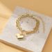 Bracciale con ciondolo a forma di cuore, stile coreano, hip-hop, alla moda, semplice, in metallo, con catena spessa, per donna_voghion.com