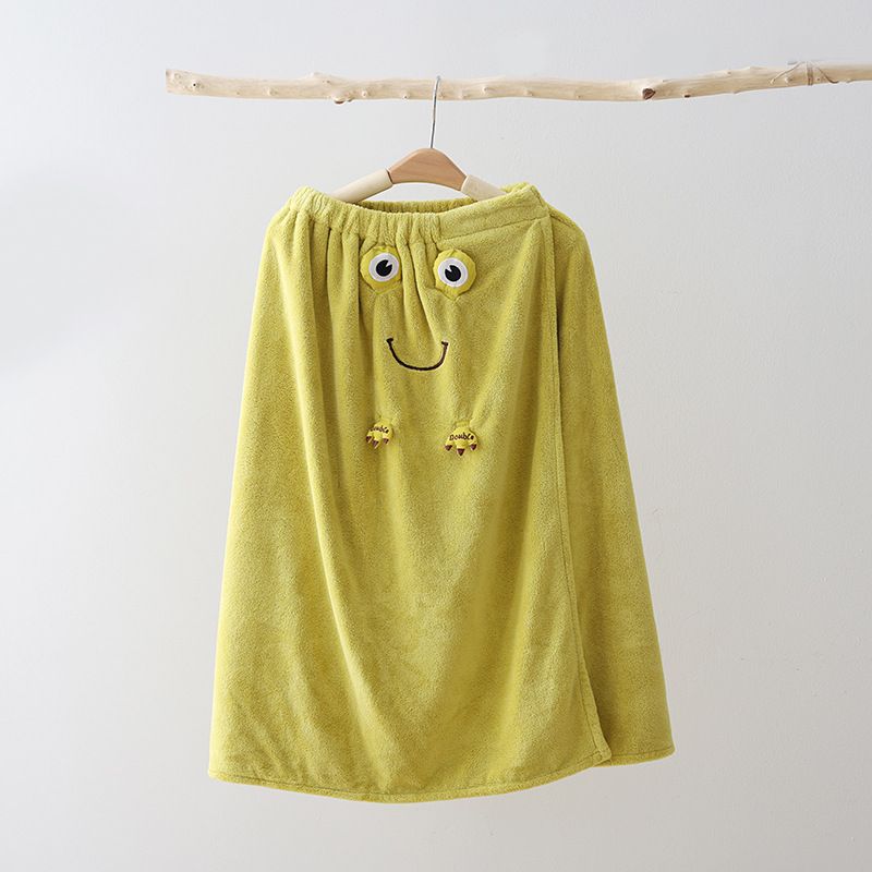 Cute Cartoon Coral Fleece Bathrobe - Super Soft & Quick Dry (More Absorbent Than Cotton For Home & SPA Use)_voghion.com