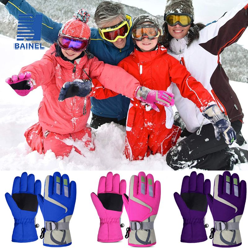 Kids Snow Gloves for Boys Girls Winter Waterproof Insulated Kids Ski Gloves Thickening Warm Windproof Outdoor Gloves 1 Pairs_voghion.com
