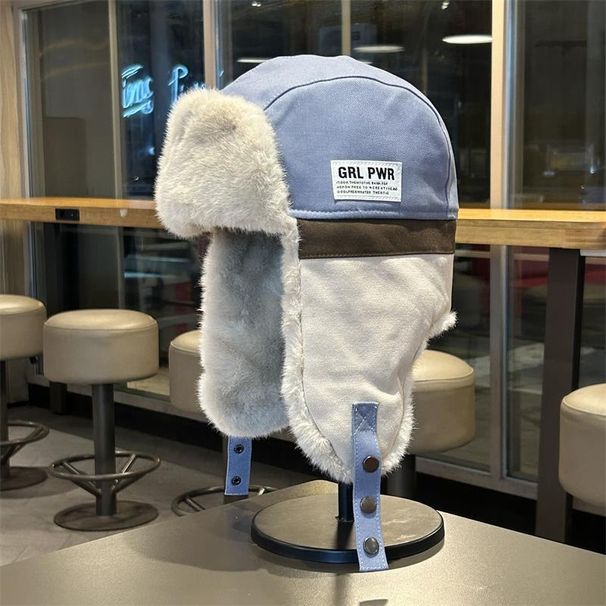 Lei Feng im koreanischen Farbblock-Stil für Männer und Frauen, verdickter, warmer und vielseitiger Gehörschutz für Reisen im Freien_voghion.com