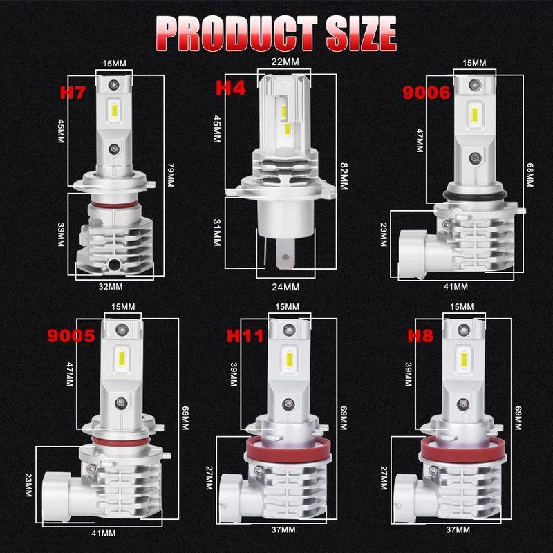 1000W Turbo H4 H7 H11 Headlight Bulb CANBUS Light 1000000LM H8 9005 HB3 9006 HB4 Mini Lamp CSP Wireless Car LED With Fan_voghion.com