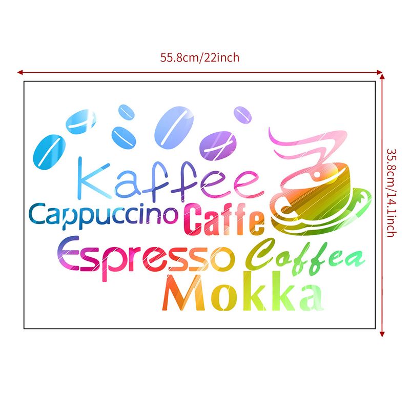 Colorful English coffee cup PVC N1231 restaurant kitchen decoration wall sticker_voghion.com