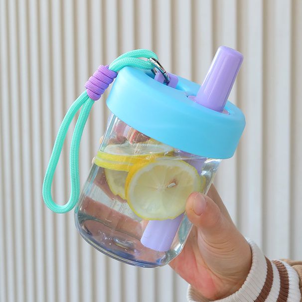 Nuovo stile di alta qualità Internet Celebrity plastica silicone cannuccia acqua portatile cinghia all'aperto tè infusore tazza da viaggio_voghion.com