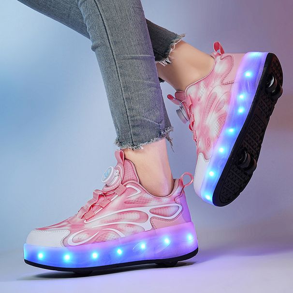 Pattini a rotelle per bambini con ruote per ragazze, pattini a rotelle per ragazzi, scarpe da skate luminose a quattro ruote per ragazzi_voghion.com