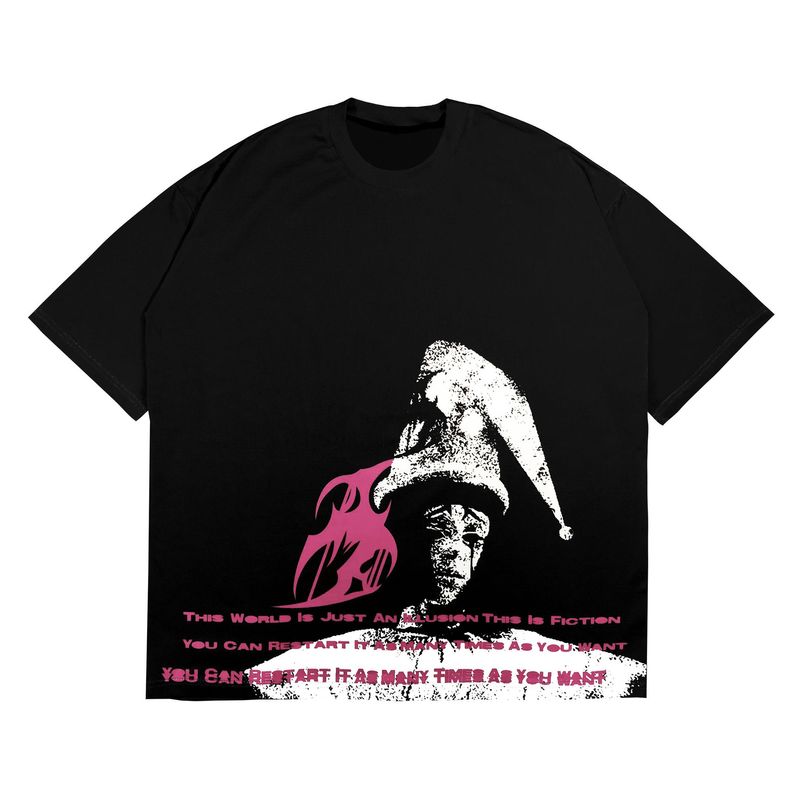 Men's Clothing street hip hop Y2K composite craft loose pullover retro ins unisex cotton T shirt_voghion.com