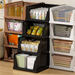 Foldable Clothes Basket Stackable Drawer Wardrobe Layered Partition Organizer Pull-out Storage Rack_voghion.com