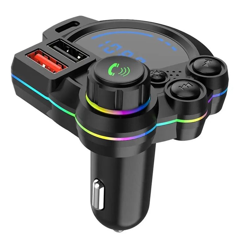 Transmetteur FM Bluetooth pour voiture, double USB PD Type C, chargeur de voiture, récepteur Audio, lecteur MP3, accessoires de voiture_voghion.com