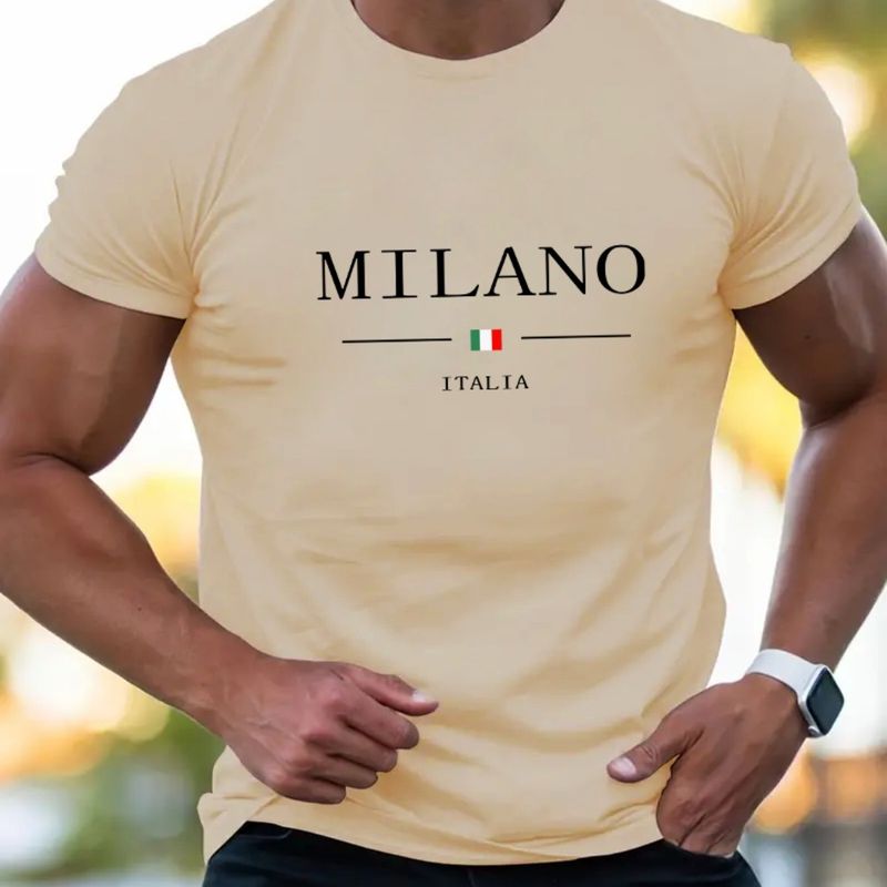 Camiseta deportiva informal de verano para hombre, 100 % algodón, holgada, con estampado O, cómoda, de compras, con cuello redondo y manga corta_voghion.com