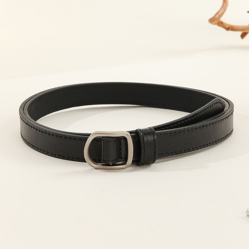 2025 Lazy Belt Lässiger Einfacher Perforierter Damengürtel Gepaart Mit Jeans Herrengürtel Pu-Ledergürtel_voghion.com