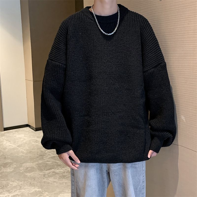 ​​Unisex Oversized Strickpullover – Minimalistischer Rundhalspullover, weiches Polyester, unverzichtbar für den Winter (M-2XL, )​​_voghion.com
