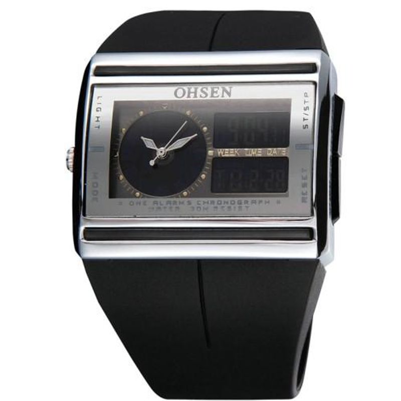 OHSEN AD0518 world white boys digital watch creative Rubber band water resist multiple time zone Calendar business watch set_voghion.com
