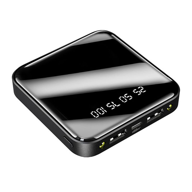 RXshengtai 20000mAh Power Bank Dual USB Output Mirror Surface Fast Charging With LED Flashlight Mini Power Bank External Battery Charger For Car_voghion.com