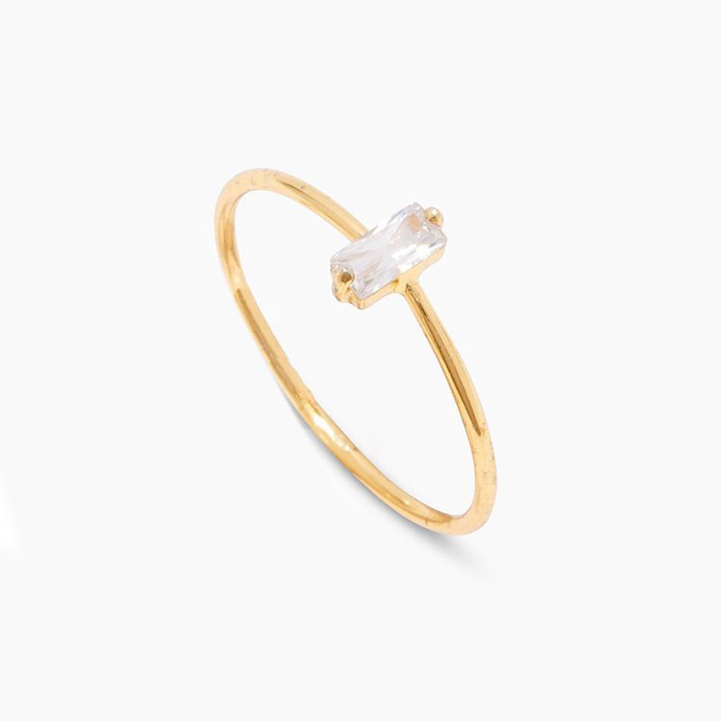 Anel de zircônia retangular simples estilo ins feminino pode ser empilhado temperamento simulação diamante anel fino_voghion.com