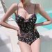 Korean New Style Internet Celebrity Bikini Transparent Sexy Mesh Patchwork Underwire Vacation One-Piece Swimsuit_voghion.com