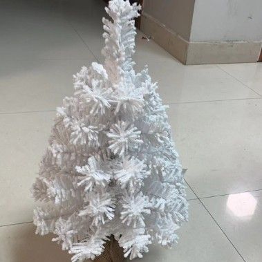 Weihnachts-Minibaum-Set, 45 cm und 60 cm, beflockt, mit LED-Lichtern – Dekorationen in Rosa, Weiß, Rot und Gold für die Feiertage und das Zuhause_voghion.com