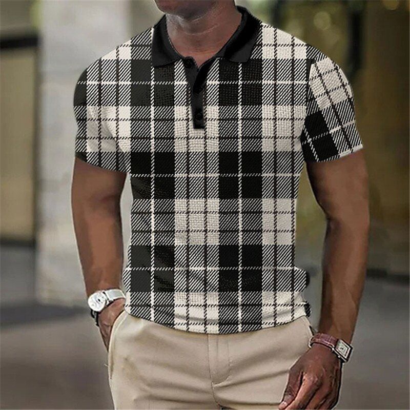 T-shirt con cerniera color block a maniche corte da uomo nuova estate waffle_voghion.com