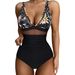 One-piece Mesh Spliced Swimsuit Female Sexy Tight High Waist Swimwear Backless Bikini_voghion.com