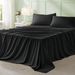 Black Solid Color Breathable Queen Size Comforter Sets, All-Season Down-Alternative 3-Piece Bedding Set_voghion.com