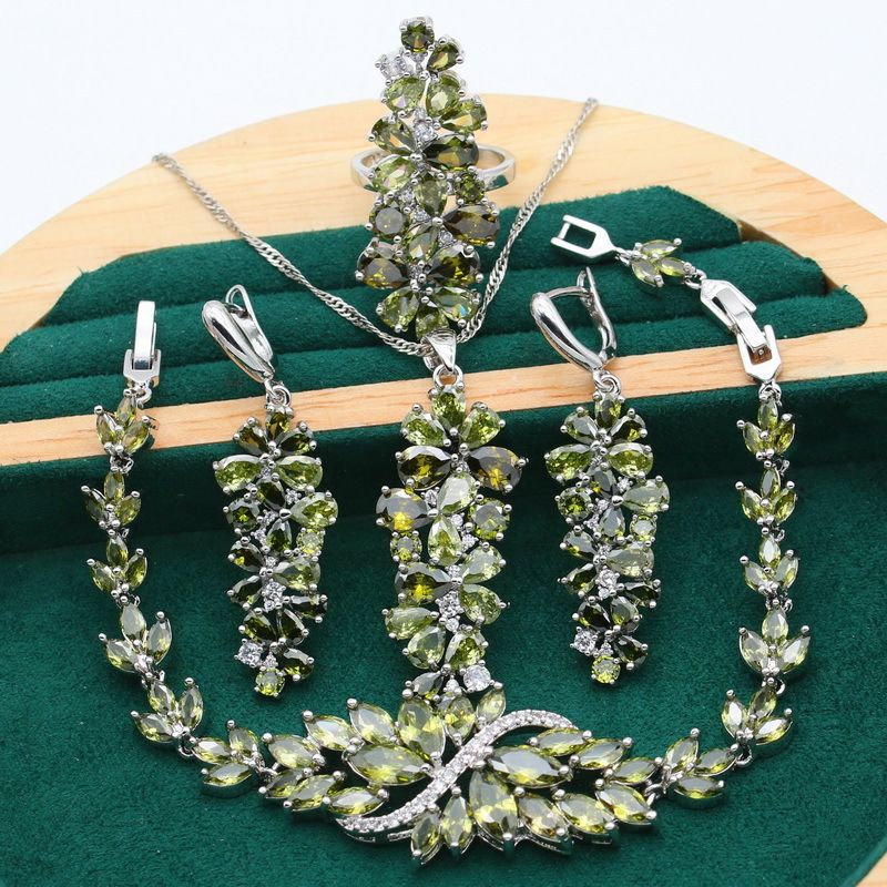 Women's Jewelry Set - Elegant AAA Zirconia Necklace, Earrings & Bracelet For Evening Wear, Vintage Floral Design, Hypoallergenic Copper Alloy_voghion.com