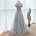 Ein Schulter Grau Abendkleid Spitze Blume Ballkleid Ballkleider_voghion.com