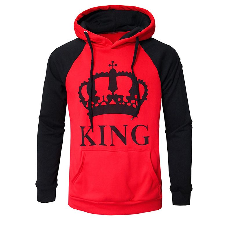 Men's Clothing autumn and winter new hooded pullover color matching couple sweatshirt_voghion.com