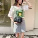Womens Fresh And Sweet Horizontal Square Rolling Camera Collar Grid Crossbody Storage One Shoulder Phone Bag 240730_voghion.com