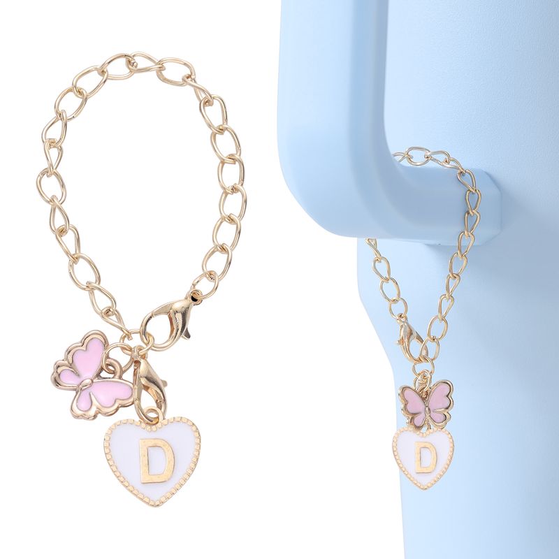 26 English letters butterfly brand oil drop Stanley cup chain name identification accessories_voghion.com