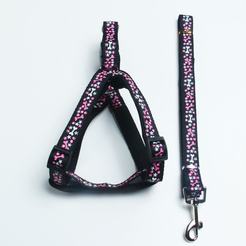 Fashion Patch Pet Multiple Colors Available Chest Harness Set Leash Dog Rope_voghion.com