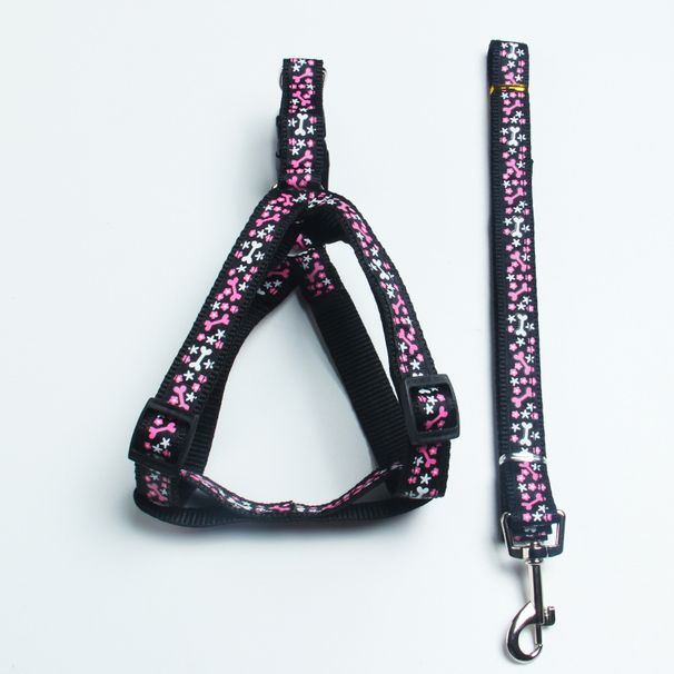 Fashion Patch Pet Multiple Colors Available Chest Harness Set Leash Dog Rope_voghion.com