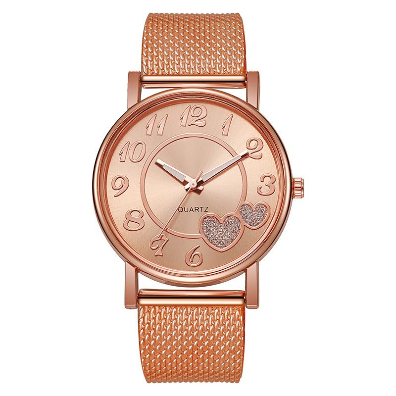 Orologio al quarzo da donna, casual, alla moda, a forma di amore, da uomo e da donna, semplice orologio_voghion.com