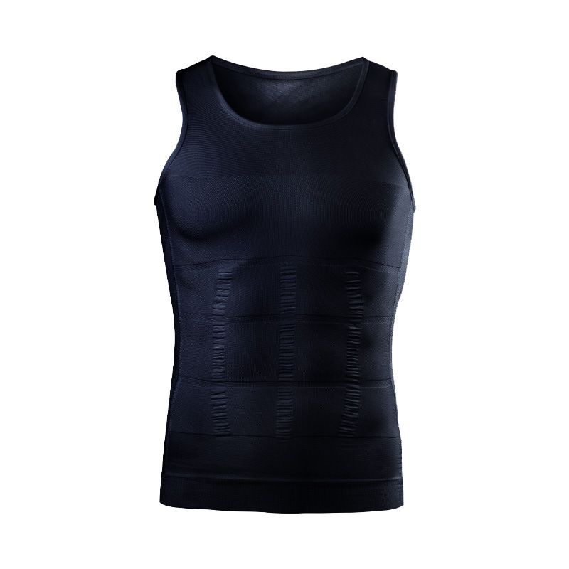 Intimo modellante per il corpo da uomo, modellante per la pancia da birra, intimo aderente e snellente, gilet addominale sottile senza cuciture_voghion.com