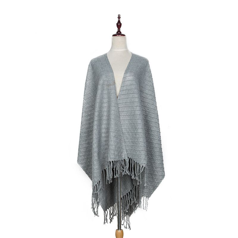 Autumn and winter shawl cashmere solid color texture scarf, women's warm cloak dual-use batch_voghion.com