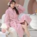 Pigiama in pile corallo da donna, lungo e spesso, accappatoio da donna in pile, accappatoio in flanella, camicia da notte_voghion.com