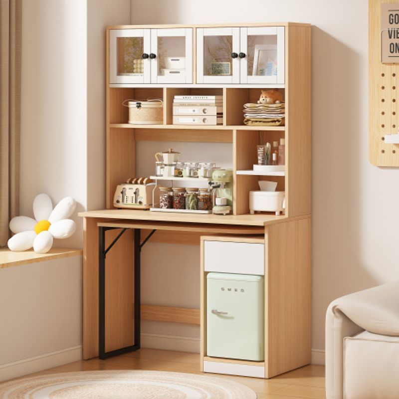 Computertisch,Regal-Schreibtisch,Schrankschreibtisch Arbeitstisch, Schrankschreibtisch,Weiß Natur 180cm_voghion.com