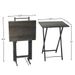 Side Grey Snack Folding Table Table Set 5 Piece End Sofa TV Table Foldable Tray Table Save Space_voghion.com